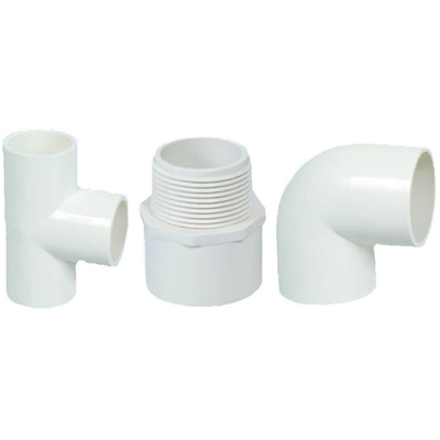 Phụ kiện đường ống thoát nước PVC 3 chiều Hệ thống ống nước trắng Tee khuỷu tay