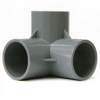 Ba chiều Phụ kiện đường ống thoát nước PVC Bốn chiều Mối nối nhựa góc phải