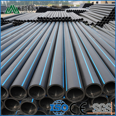 Đường ống nước PE HDPE theo yêu cầu của khách hàng màu xanh hoặc đen với sọc màu xanh