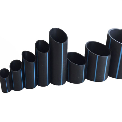 ống nước PE HDPE màu xanh hoặc đen với sọc màu xanh cho nước cung cấp và thoát nước với sọc màu xanh PE
