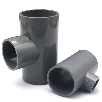 Phụ kiện ống PVC màu xám DN20 25 32 40 50 63 75 90 Ống giảm Tee Tùy chỉnh